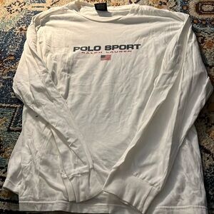 Polo Ralph Lauren vintage white long sleeve t shirt. Mens XL.